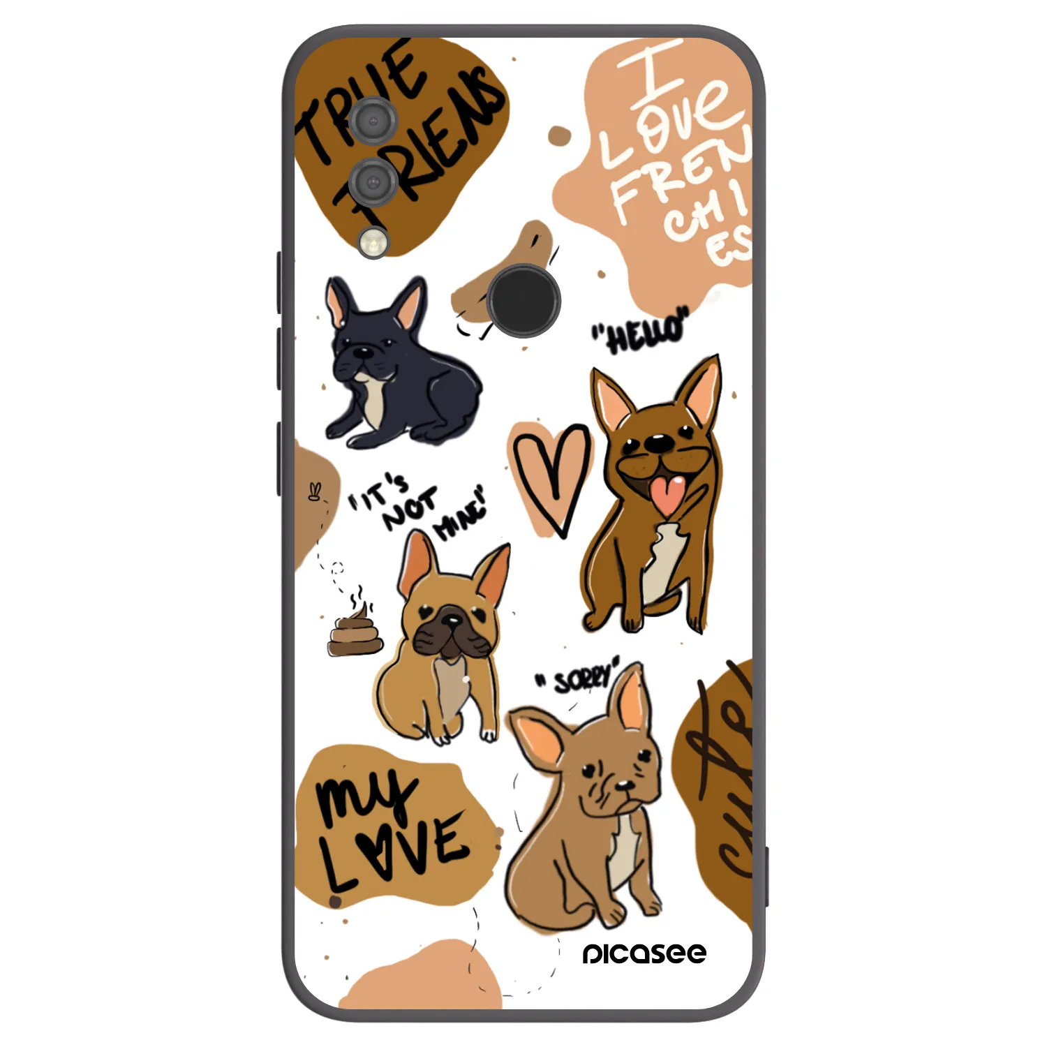 Picasee silikonový černý obal pro Xiaomi Redmi 7 - Frenchies