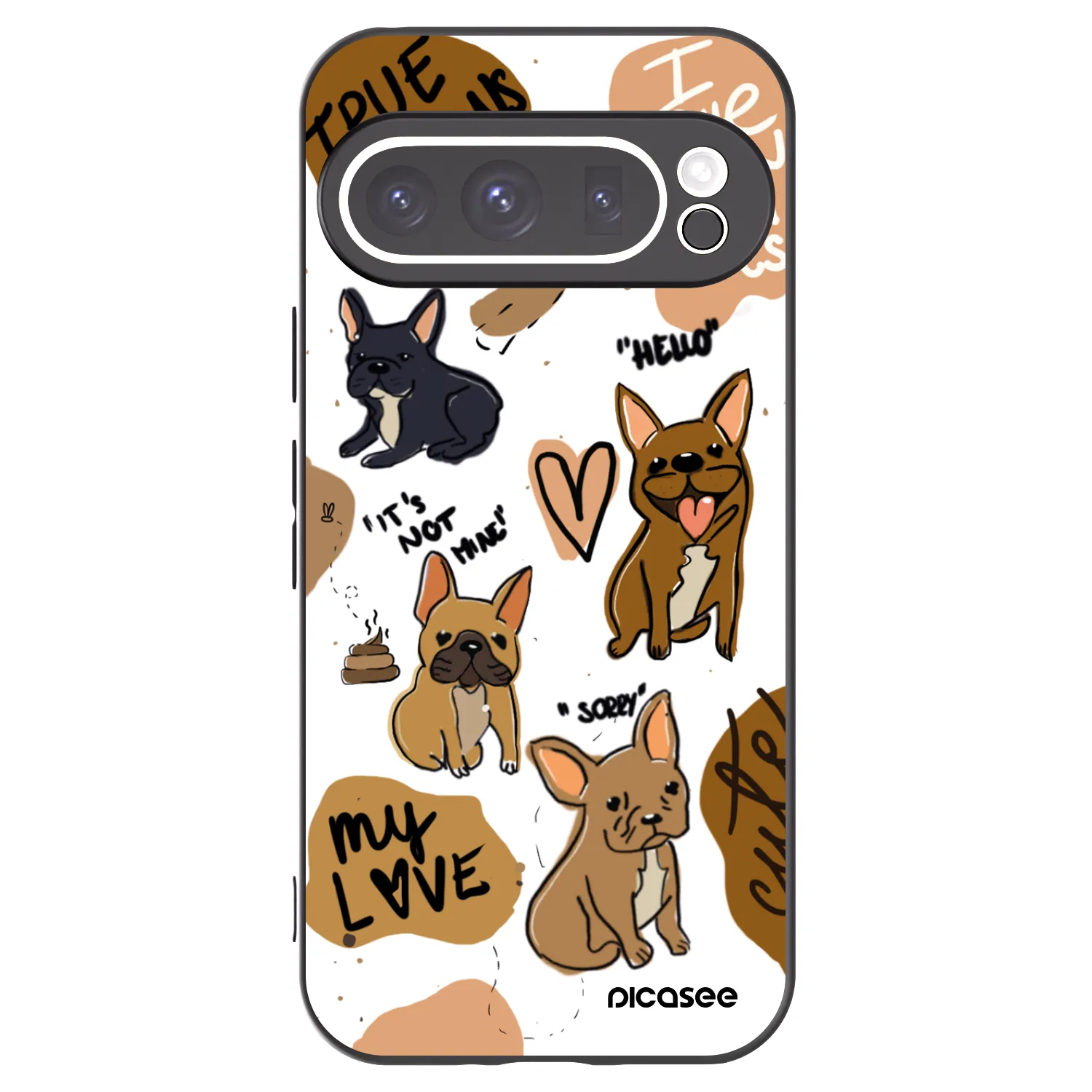 Picasee silikonový černý obal pro Google Pixel 9 Pro XL - Frenchies