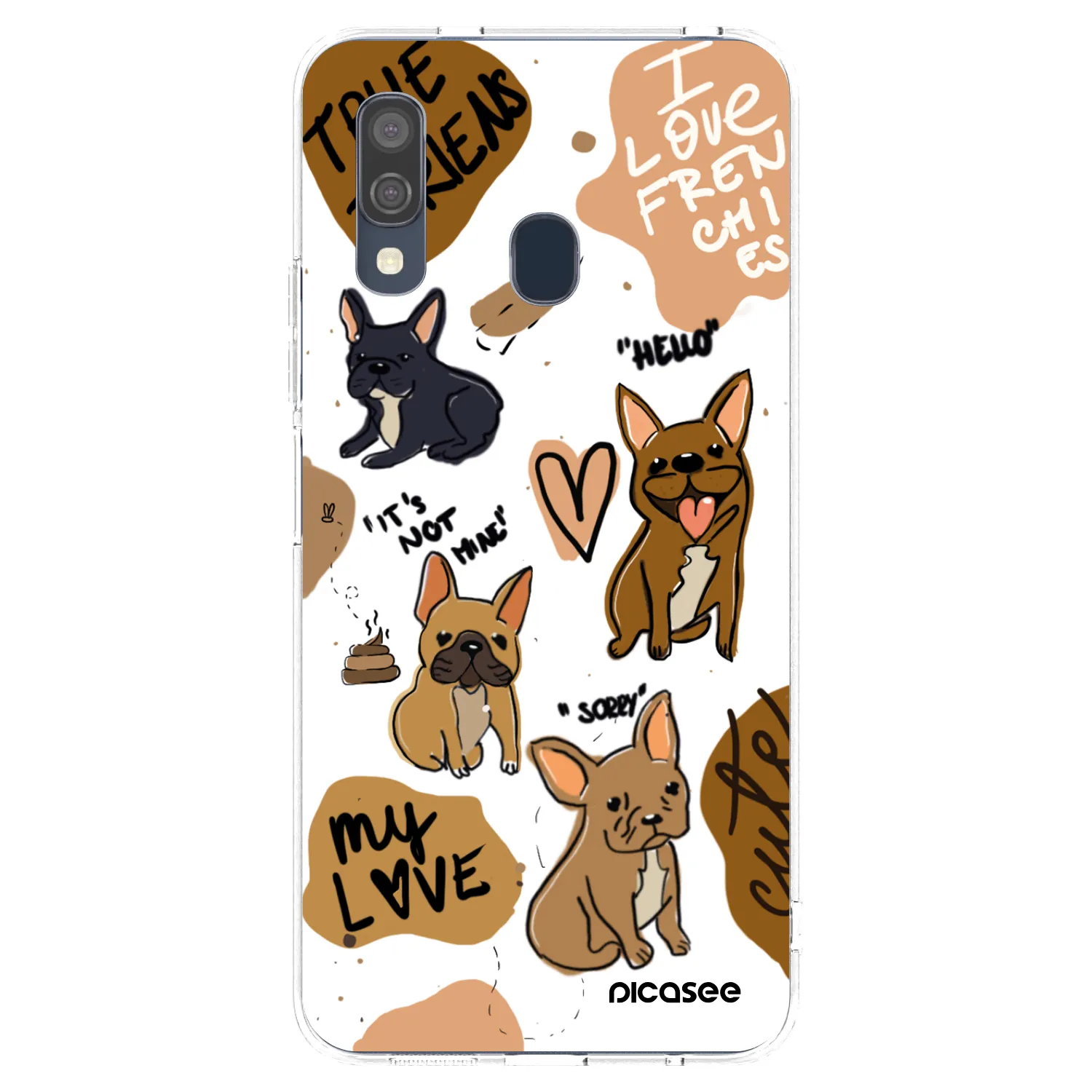 Picasee silikonový průhledný obal pro Samsung Galaxy A40 A405F - Frenchies
