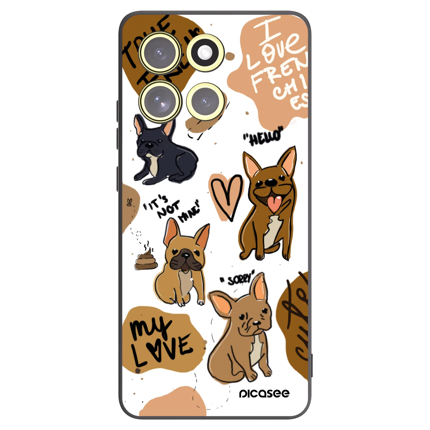 Picasee silikonový černý obal pro Motorola Moto G86 5G - Frenchies
