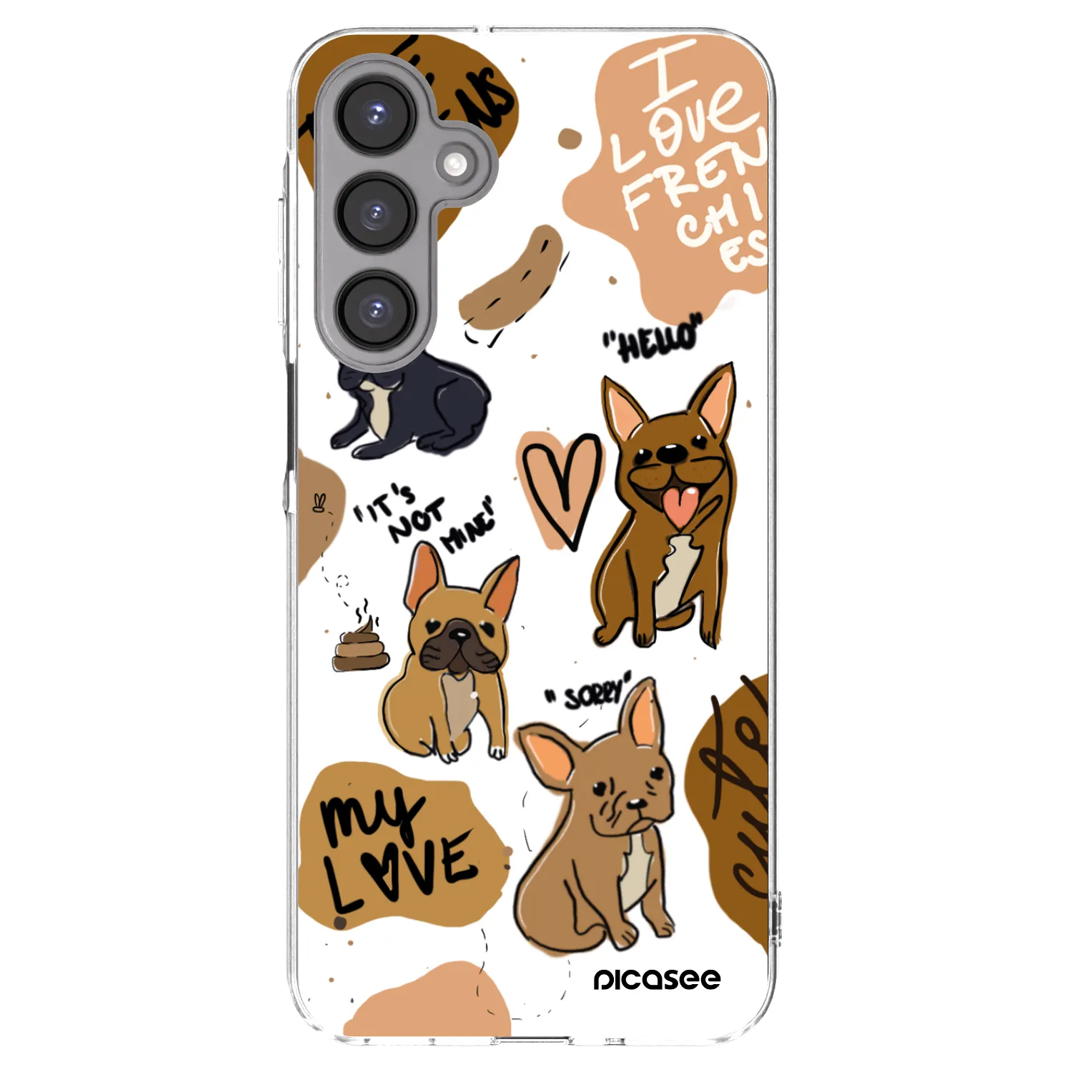 Picasee silikonový průhledný obal pro Samsung Galaxy A16 4G - Frenchies