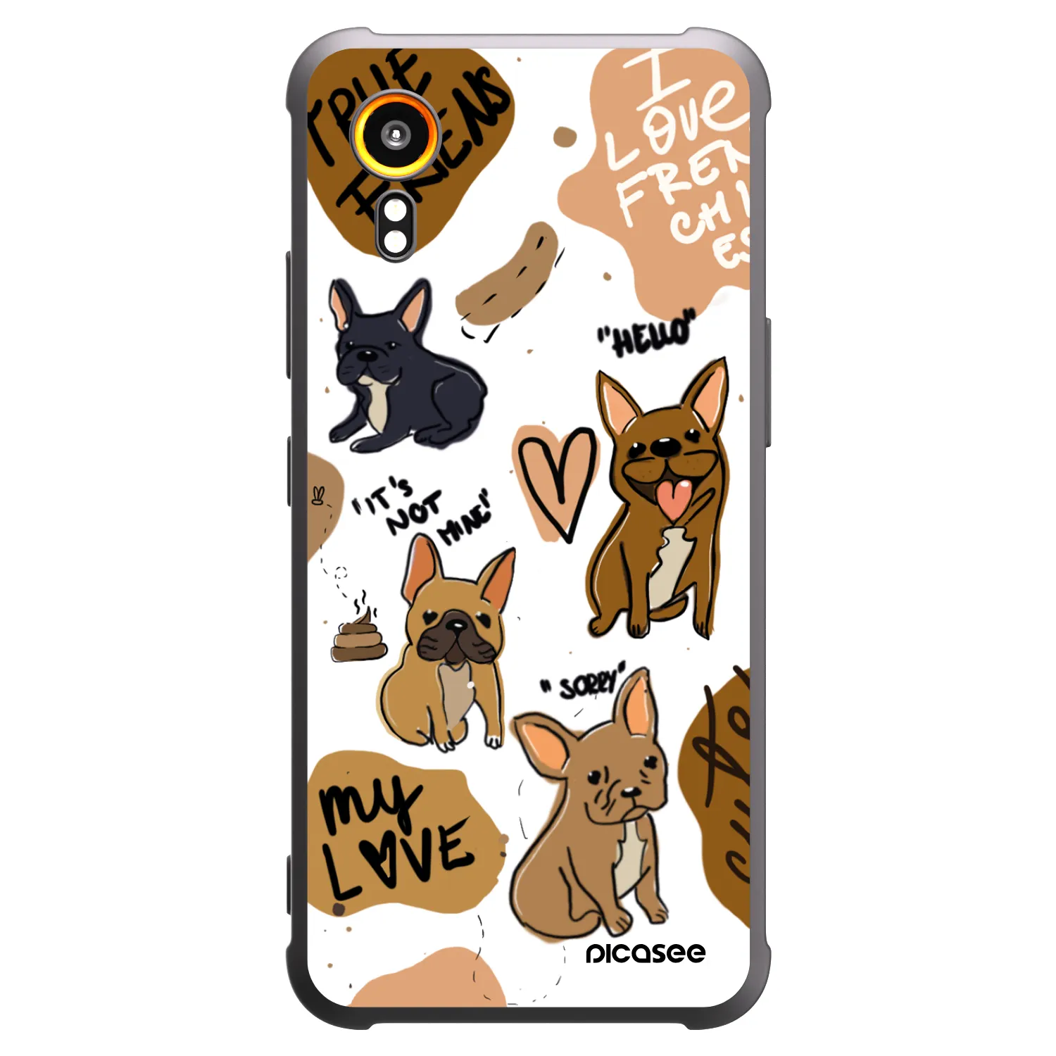 Picasee silikonový černý obal pro Samsung Galaxy Xcover 7 - Frenchies