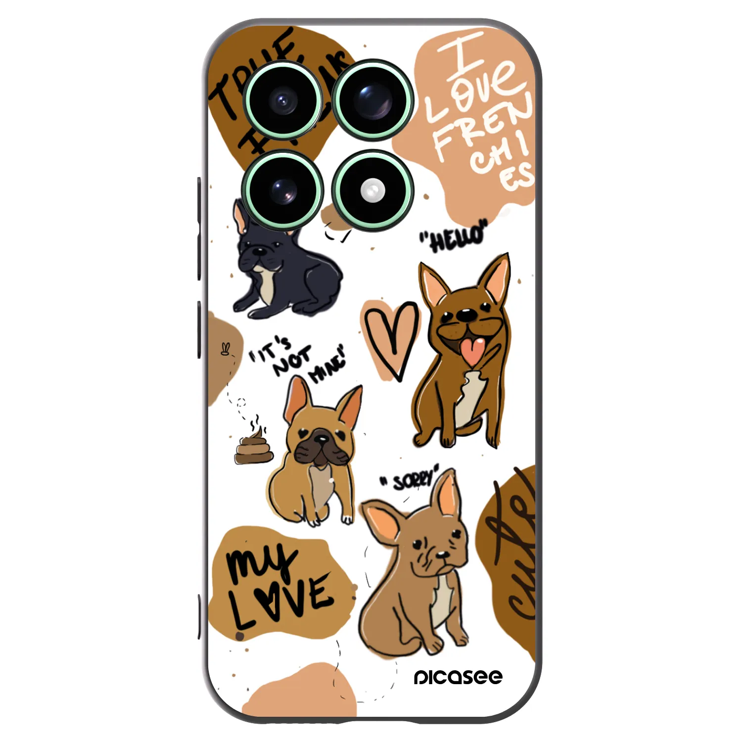 Picasee silikonový černý obal pro Xiaomi 17 - Frenchies