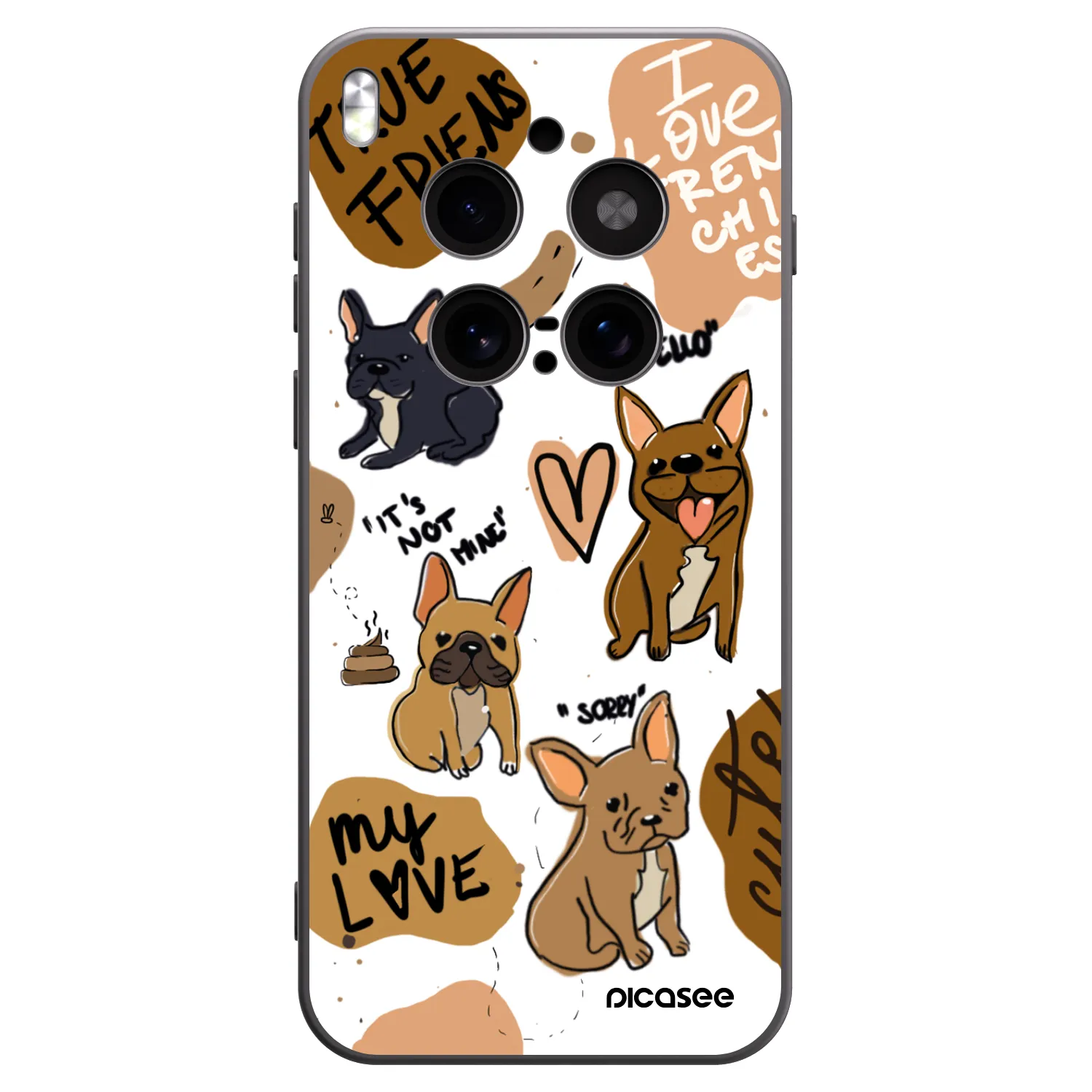 Picasee silikonový černý obal pro Vivo X300 Pro - Frenchies