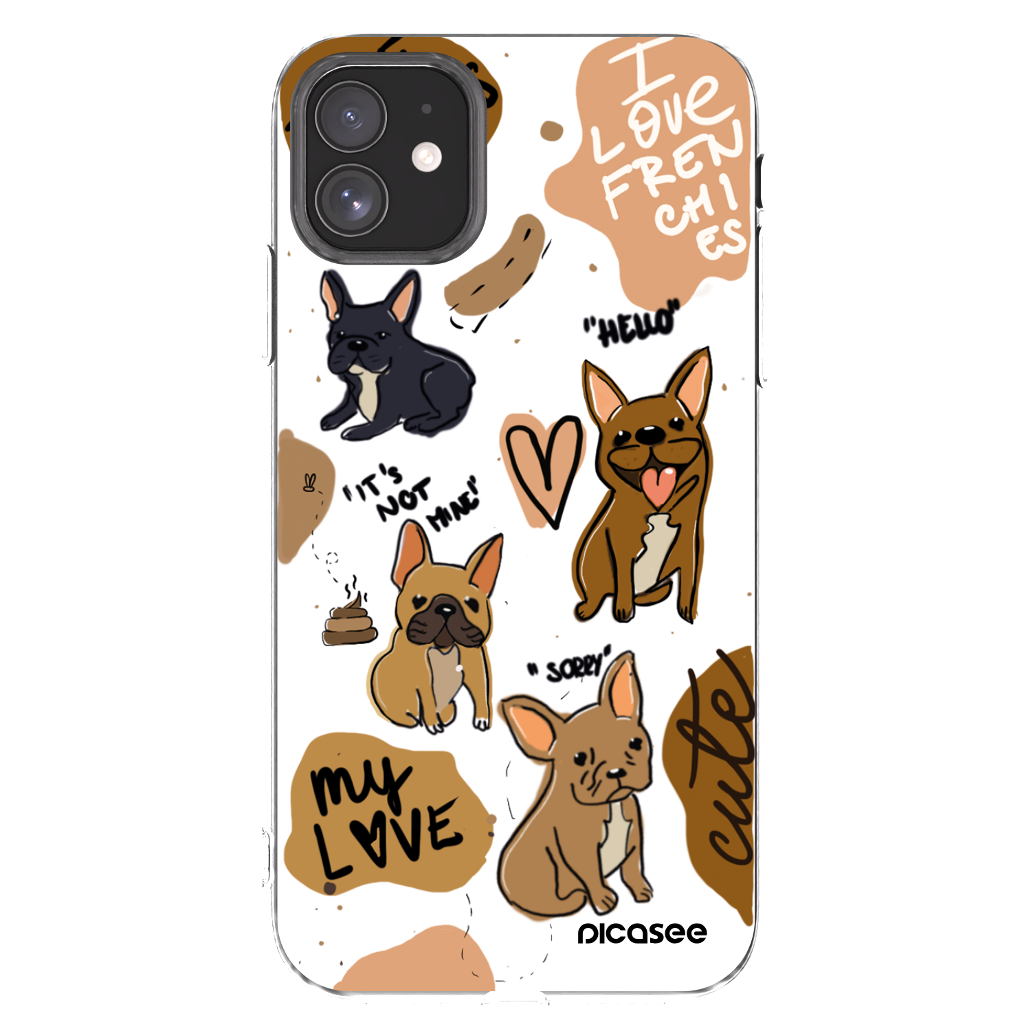 Picasee silikonový průhledný obal pro Apple iPhone 11 - Frenchies