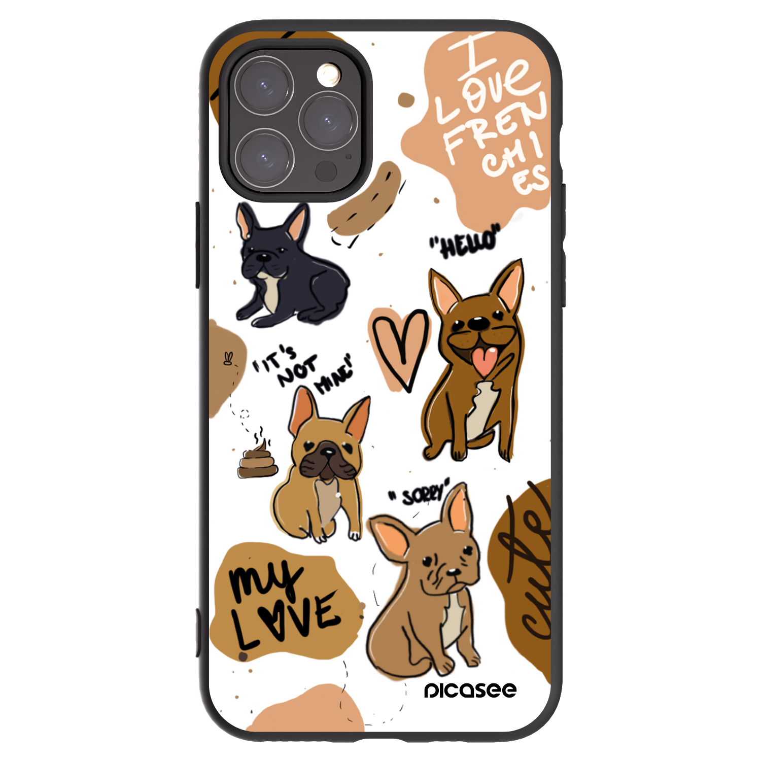 Picasee silikonový černý obal pro Apple iPhone 11 Pro - Frenchies