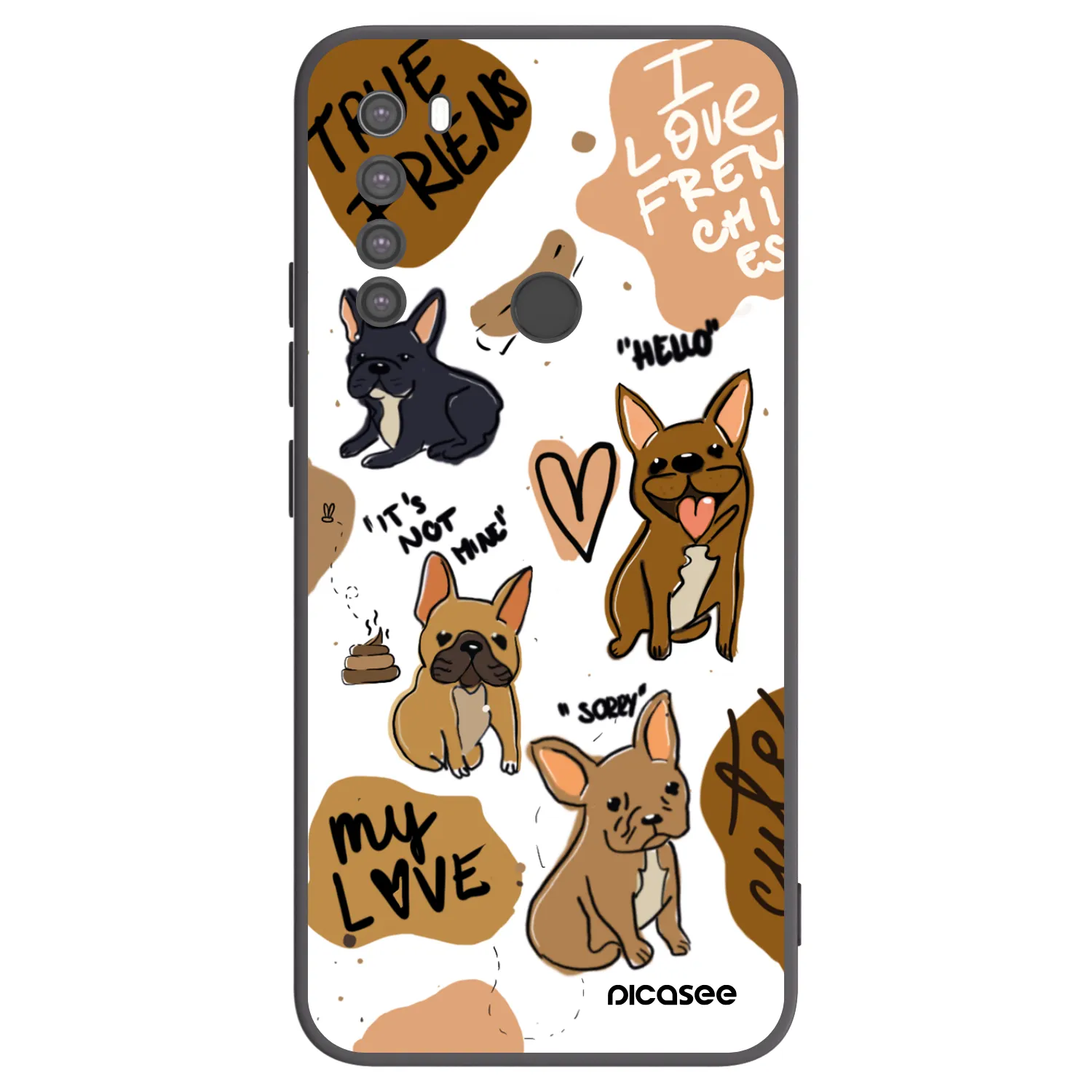 Picasee silikonový černý obal pro Xiaomi Redmi Note 8 - Frenchies