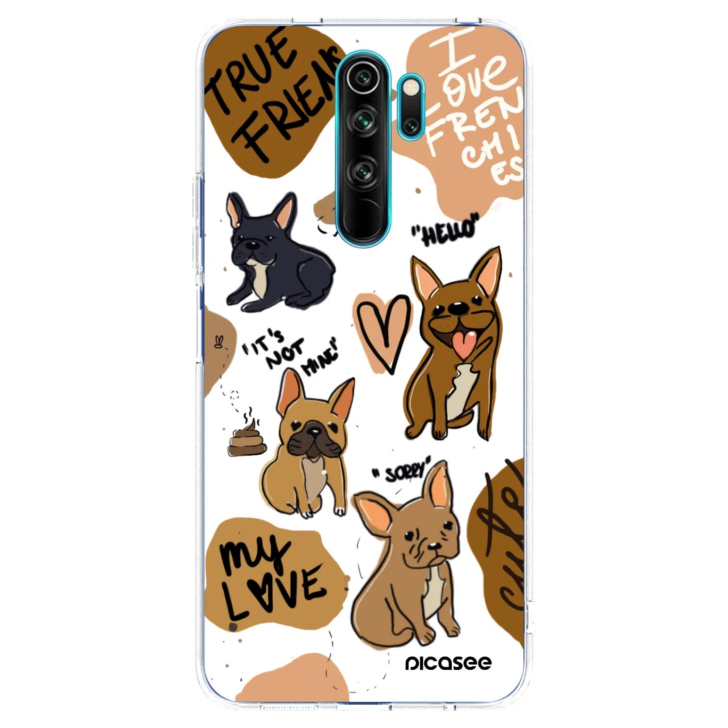 Picasee silikonový průhledný obal pro Xiaomi Redmi Note 8 Pro - Frenchies