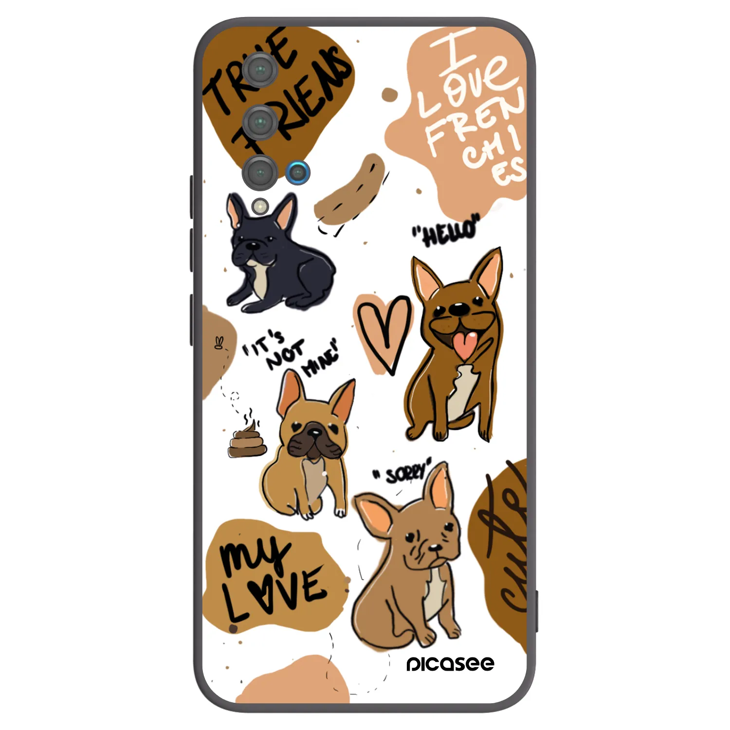 Picasee silikonový černý obal pro Huawei Nova 5T - Frenchies