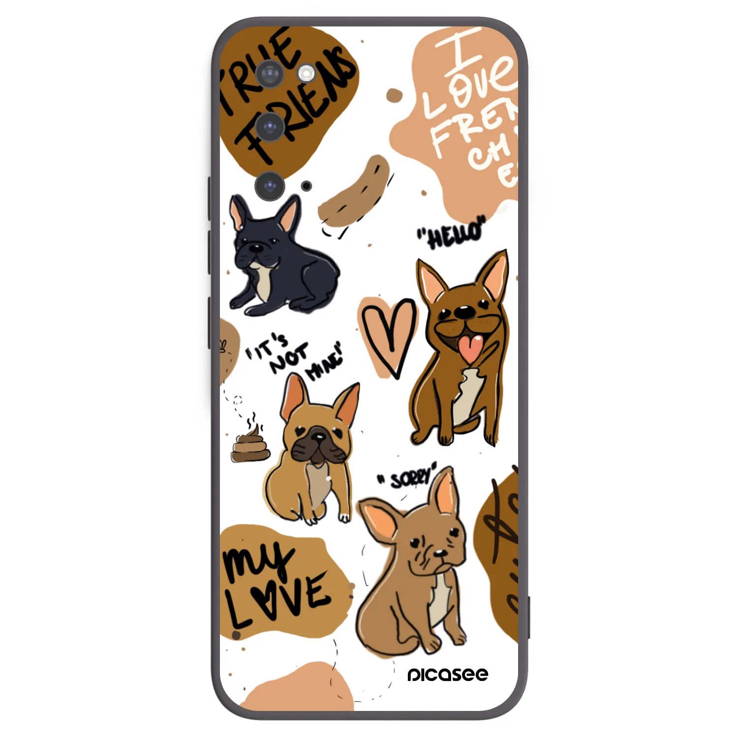 Picasee silikonový černý obal pro Samsung Galaxy S20 G980F - Frenchies