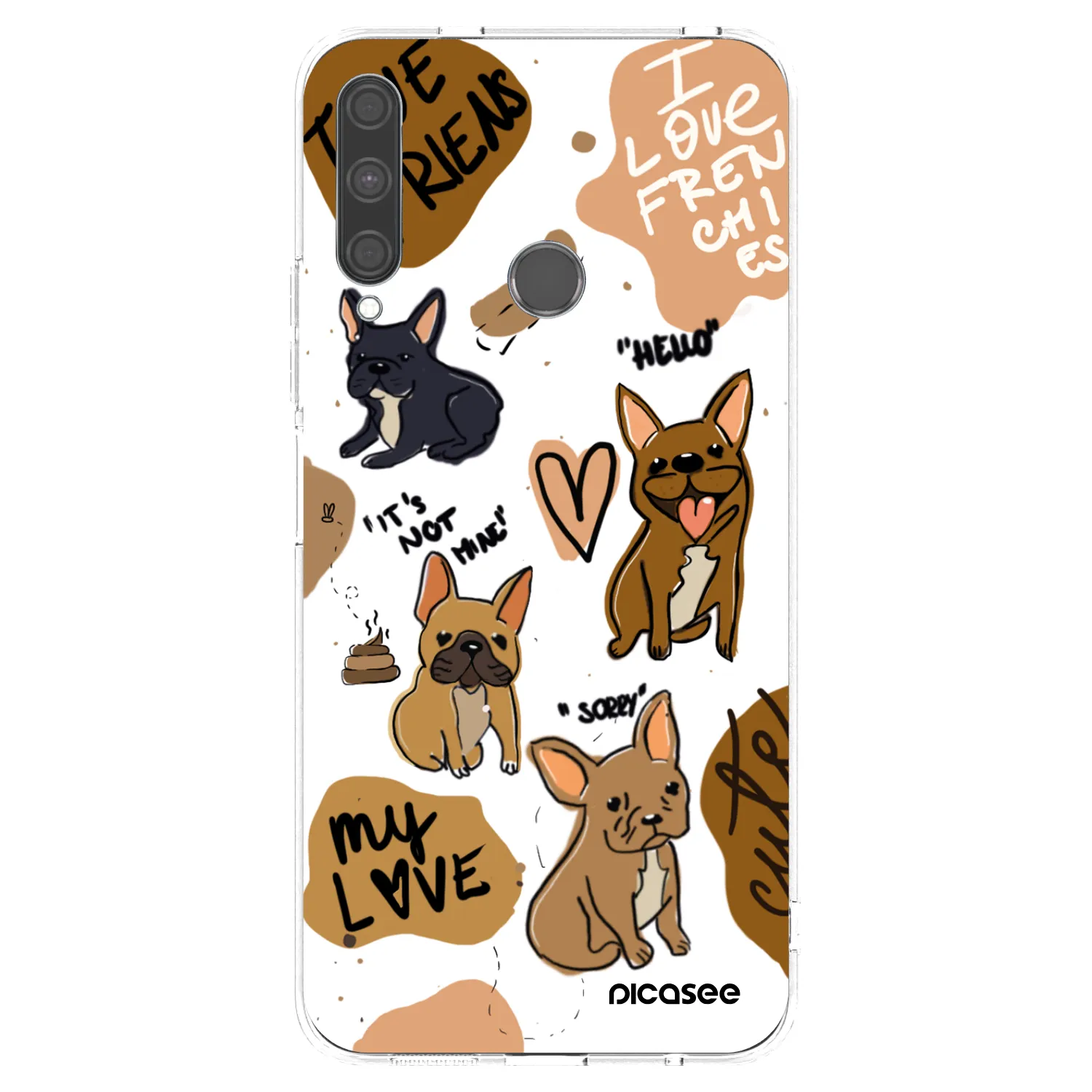 Picasee silikonový průhledný obal pro Huawei P40 Lite E - Frenchies