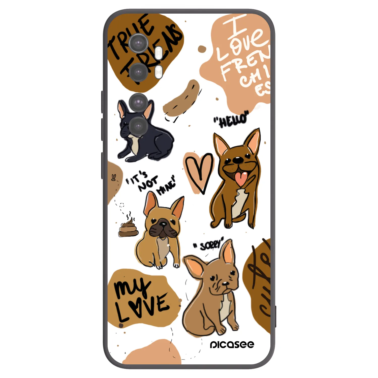 Picasee silikonový černý obal pro Xiaomi Mi Note 10 Lite - Frenchies