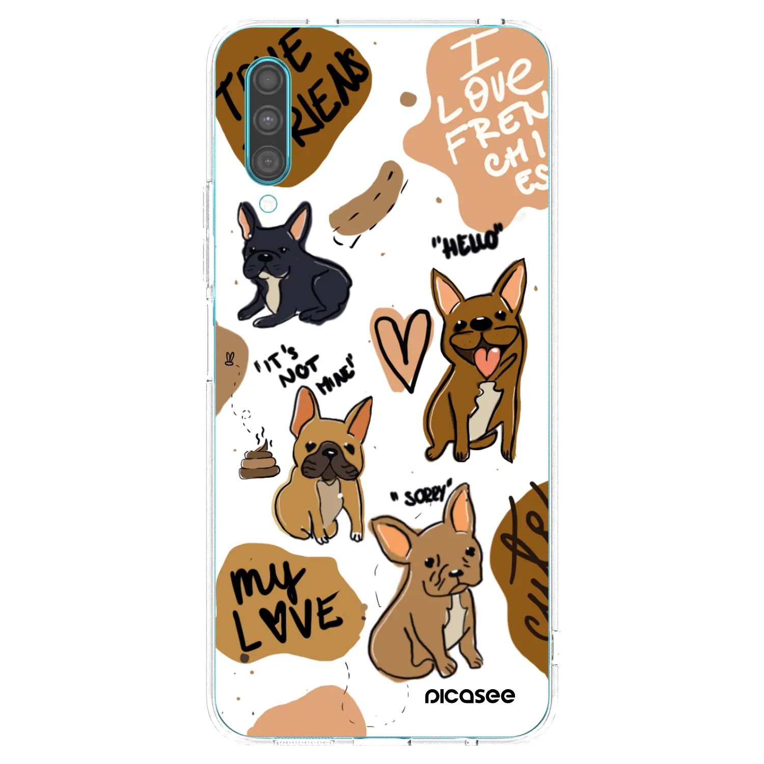 Picasee silikonový průhledný obal pro Samsung Galaxy A30s A307F - Frenchies