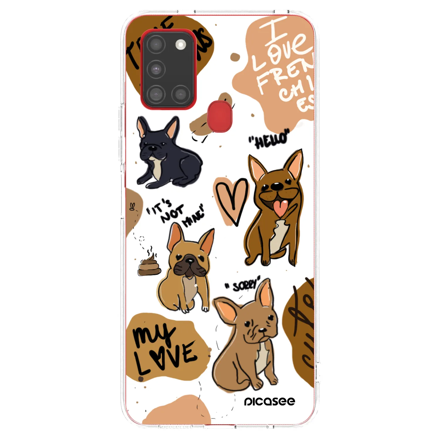 Picasee silikonový průhledný obal pro Samsung Galaxy A21s - Frenchies