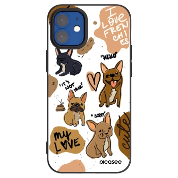 Picasee silikonový černý obal pro Apple iPhone 12 mini - Frenchies