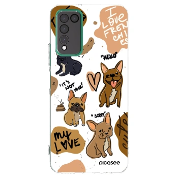 Picasee silikonový průhledný obal pro Honor 10X Lite - Frenchies