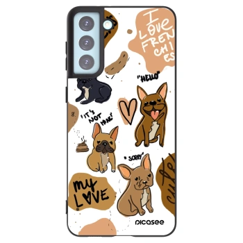Picasee silikonový černý obal pro Samsung Galaxy S21+ 5G G996F - Frenchies