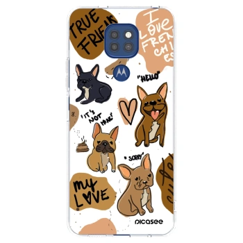 Picasee silikonový průhledný obal pro Motorola Moto G9 Play - Frenchies