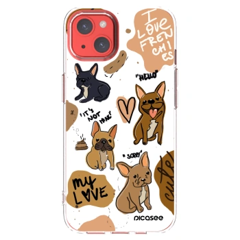 Picasee silikonový průhledný obal pro Apple iPhone 13 - Frenchies