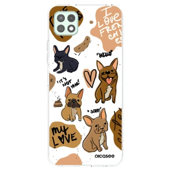 Picasee silikonový průhledný obal pro Samsung Galaxy A22 A226B 5G - Frenchies