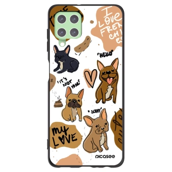Picasee silikonový černý obal pro Samsung Galaxy A22 A225F 4G - Frenchies