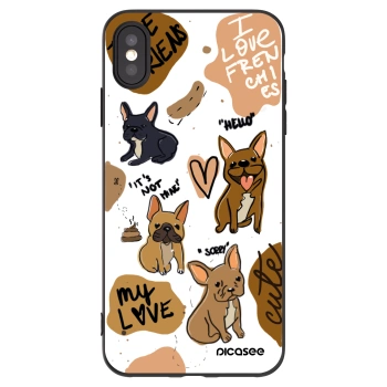 Picasee silikonový černý obal pro Apple iPhone XS Max - Frenchies