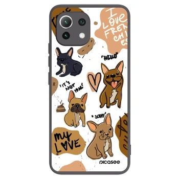 Picasee silikonový černý obal pro Xiaomi 11 Lite 5G NE - Frenchies