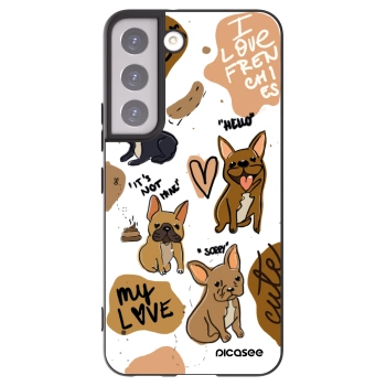 Picasee silikonový černý obal pro Samsung Galaxy S22 5G - Frenchies