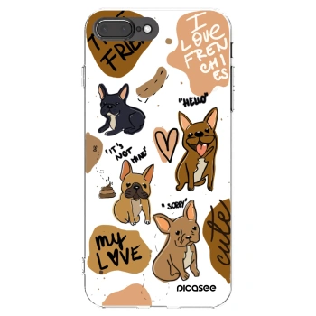 Picasee silikonový průhledný obal pro Apple iPhone 7 Plus - Frenchies