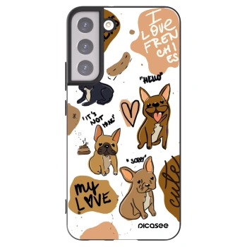 Picasee silikonový černý obal pro Samsung Galaxy S22+ 5G - Frenchies