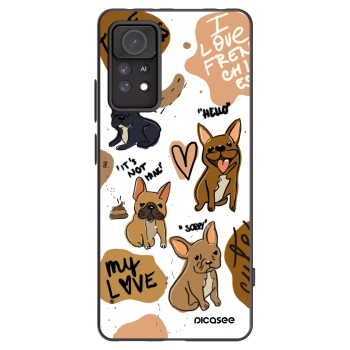 Picasee silikonový černý obal pro Xiaomi Redmi Note 11 Pro 5G - Frenchies