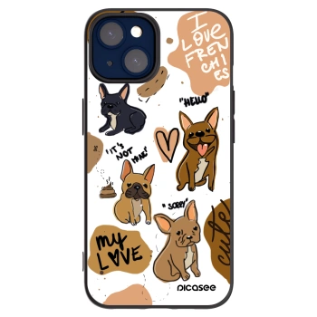 Picasee silikonový černý obal pro Apple iPhone 14 - Frenchies