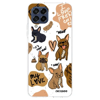 Picasee silikonový průhledný obal pro Samsung Galaxy M53 5G - Frenchies