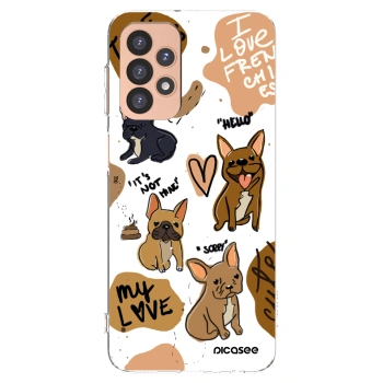 Picasee silikonový průhledný obal pro Samsung Galaxy A23 A236B 5G - Frenchies