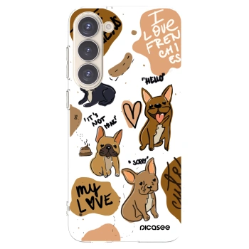 Picasee silikonový průhledný obal pro Samsung Galaxy S23+ 5G - Frenchies