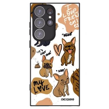 Picasee silikonový černý obal pro Samsung Galaxy S23 Ultra 5G - Frenchies