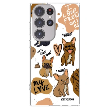 Picasee silikonový průhledný obal pro Samsung Galaxy S23 Ultra 5G - Frenchies