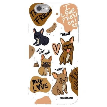 Picasee silikonový průhledný obal pro Apple iPhone 6/6S - Frenchies