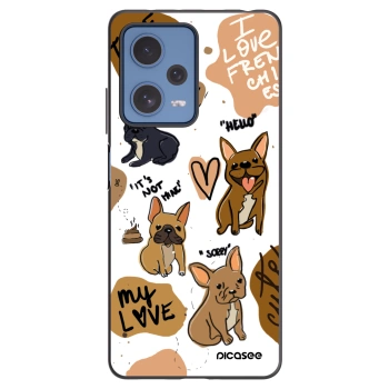 Picasee silikonový černý obal pro Xiaomi Redmi Note 12 Pro 5G - Frenchies