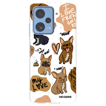Picasee silikonový průhledný obal pro Xiaomi Redmi Note 12 Pro 5G - Frenchies
