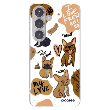 Picasee silikonový průhledný obal pro Samsung Galaxy S24 S921B 5G - Frenchies
