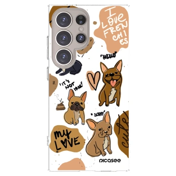 Picasee silikonový průhledný obal pro Samsung Galaxy S24 Ultra S928B 5G - Frenchies