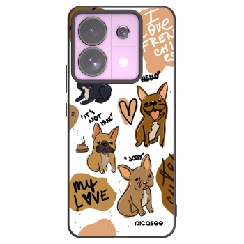 Picasee silikonový černý obal pro Xiaomi Redmi Note 13 Pro 5G - Frenchies