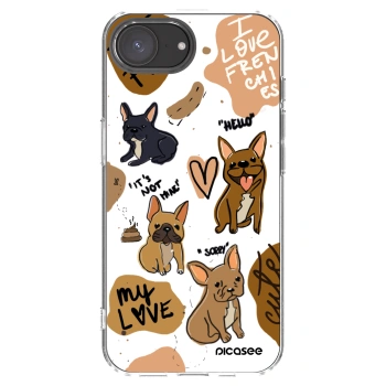 Picasee silikonový průhledný obal pro Apple iPhone 16e - Frenchies