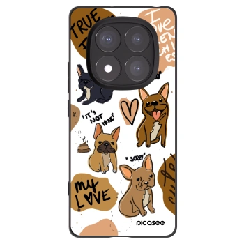 Picasee silikonový černý obal pro Xiaomi Redmi Note 14 Pro 5G - Frenchies