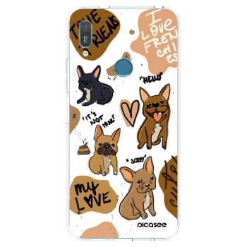 Picasee silikonový průhledný obal pro Huawei Y6 2019 - Frenchies