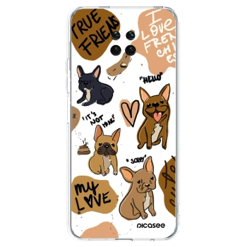 Picasee silikonový průhledný obal pro Xiaomi Redmi Note 9 Pro - Frenchies
