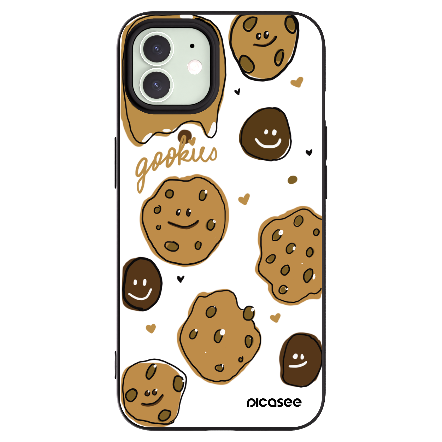 Picasee silikonový černý obal pro Apple iPhone 12 - Gookies