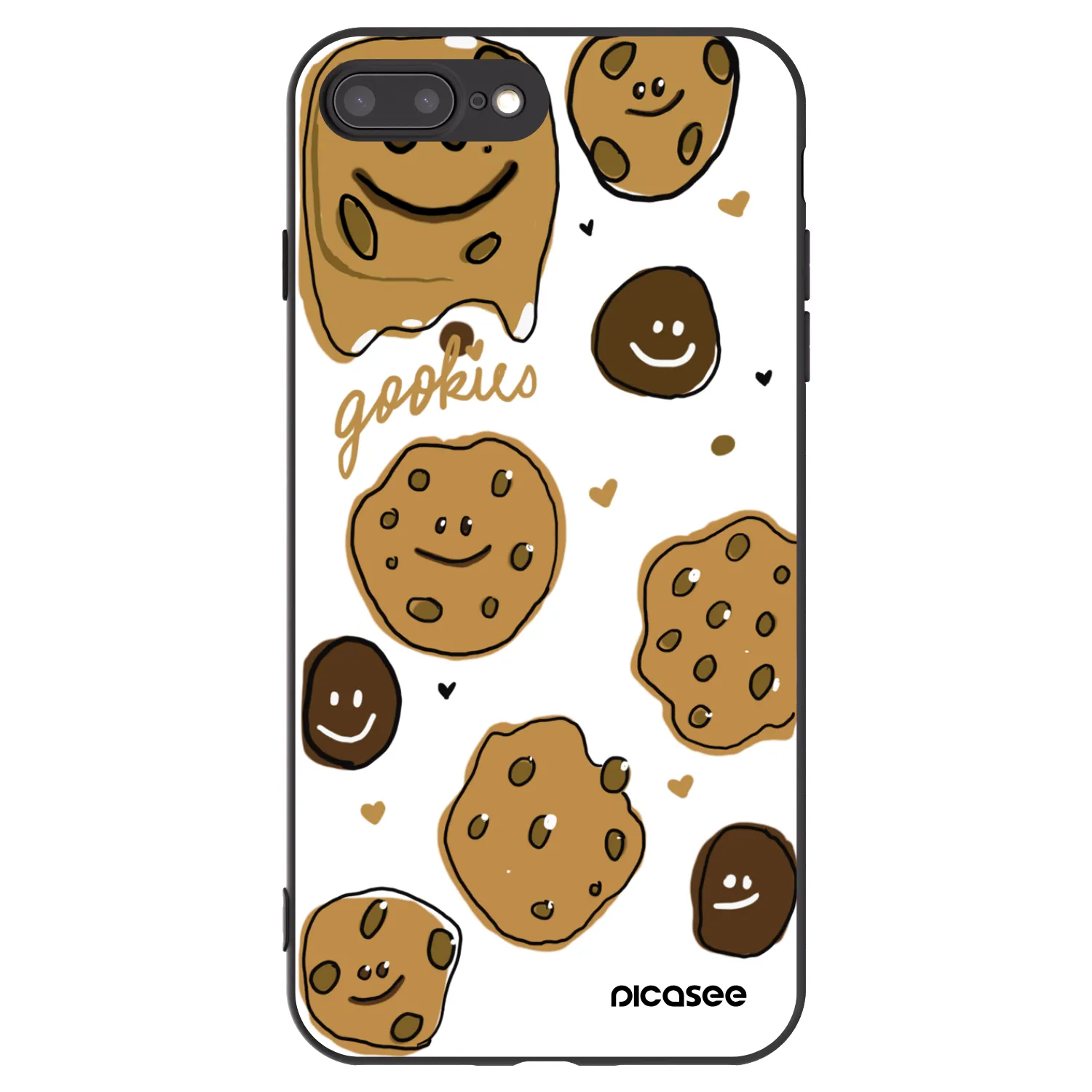 Picasee silikonový černý obal pro Apple iPhone 8 Plus - Gookies