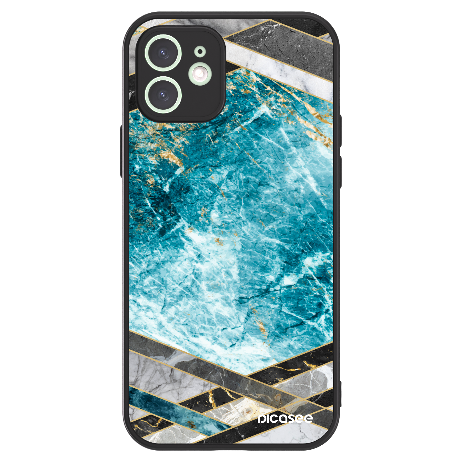 Picasee ULTIMATE CASE pro Apple iPhone 12 - Blue geometry